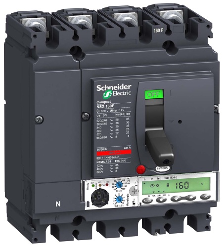 Автоматический выключатель 4П4Т MICR. 5.2A 160A NSX160F | код. LV430885 | Schneider Electric 